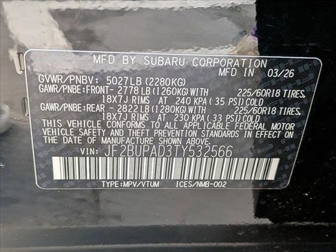 New 2026 Subaru Outback Premium AWD/4WD image 17