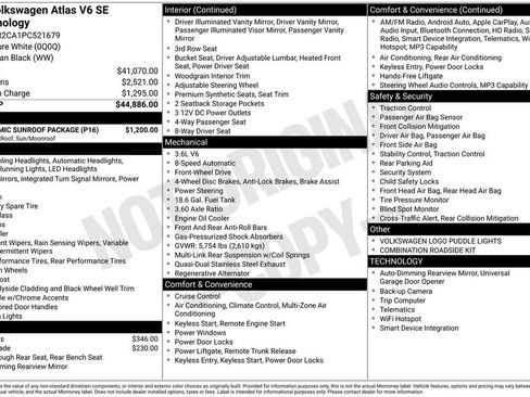 Certified 2023 Volkswagen Atlas SE w/ Panoramic Sunroof Package FWD image 14