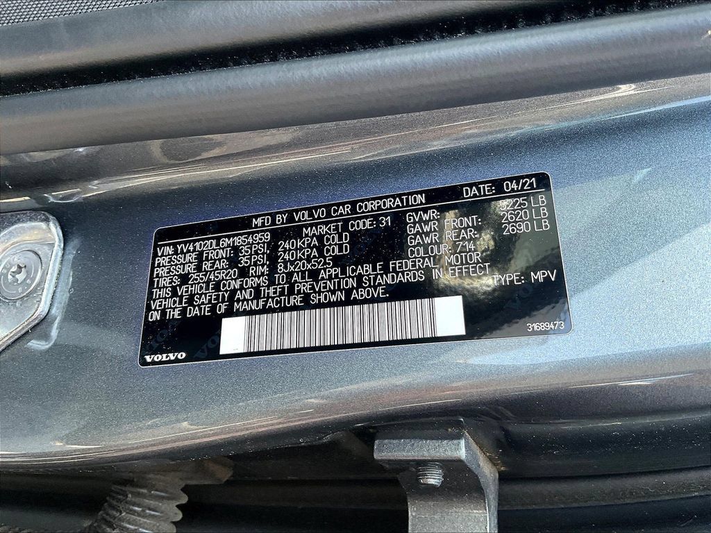 Used 2021 Volvo XC60 T5 Inscription w/ Protection Package Premier FWD image 17
