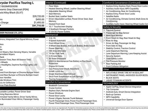 Used 2021 Chrysler Pacifica Touring-L FWD image 3