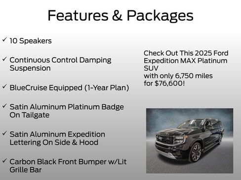 Certified 2025 Ford Expedition Max Platinum w/ Platinum Ultimate Package AWD/4WD image 8
