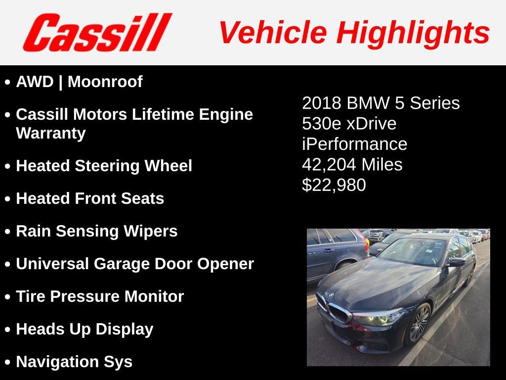 Used 2018 BMW 530e xDrive AWD/4WD image 3