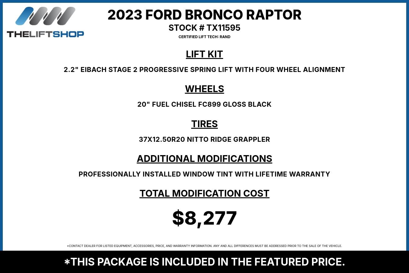 Used 2023 Ford Bronco Raptor AWD/4WD image 2