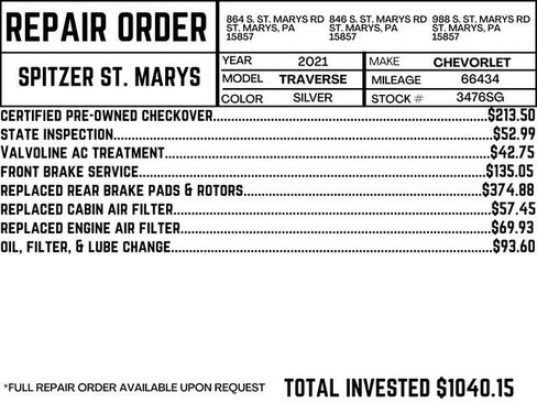 Used 2021 Chevrolet Traverse LT w/ LPO, Floor Liner Package image 6