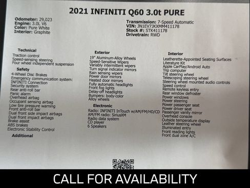 Used 2021 INFINITI Q60 3.0t Pure RWD image 49
