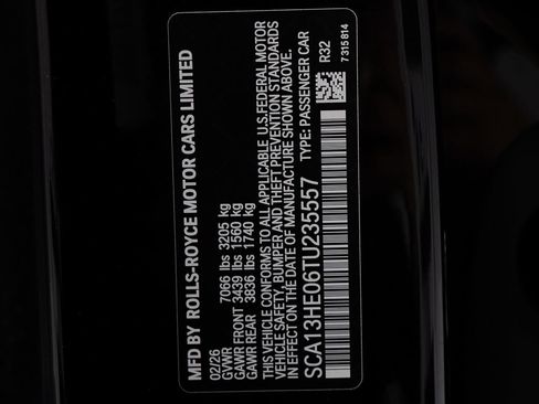 Certified 2026 Rolls-Royce Phantom Sedan RWD image 61