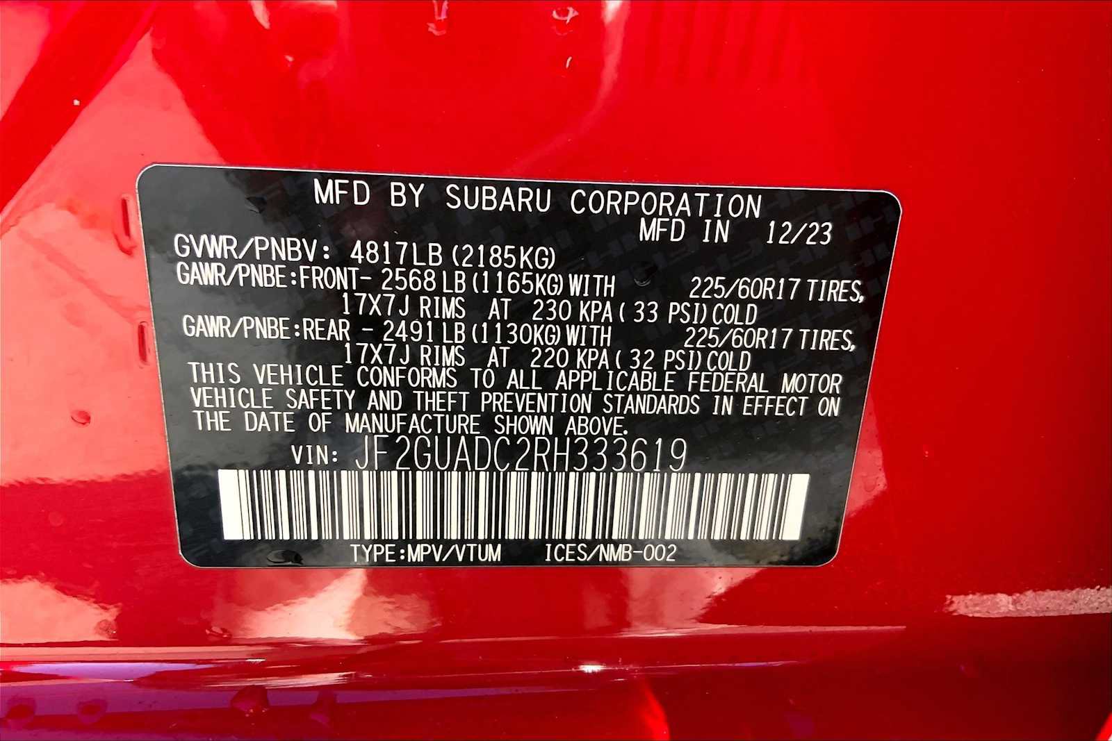 Certified 2024 Subaru Crosstrek 2.0i Premium AWD/4WD image 34