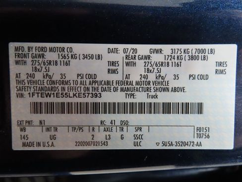 Used 2020 Ford F150 XLT w/ Equipment Group 302A Luxury image 62