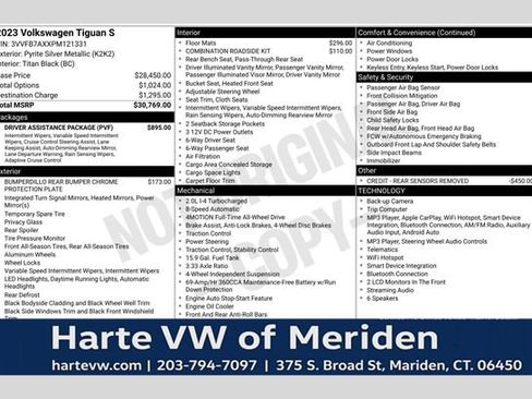 Used 2023 Volkswagen Tiguan S w/ Driver Assistance Package AWD/4WD image 1