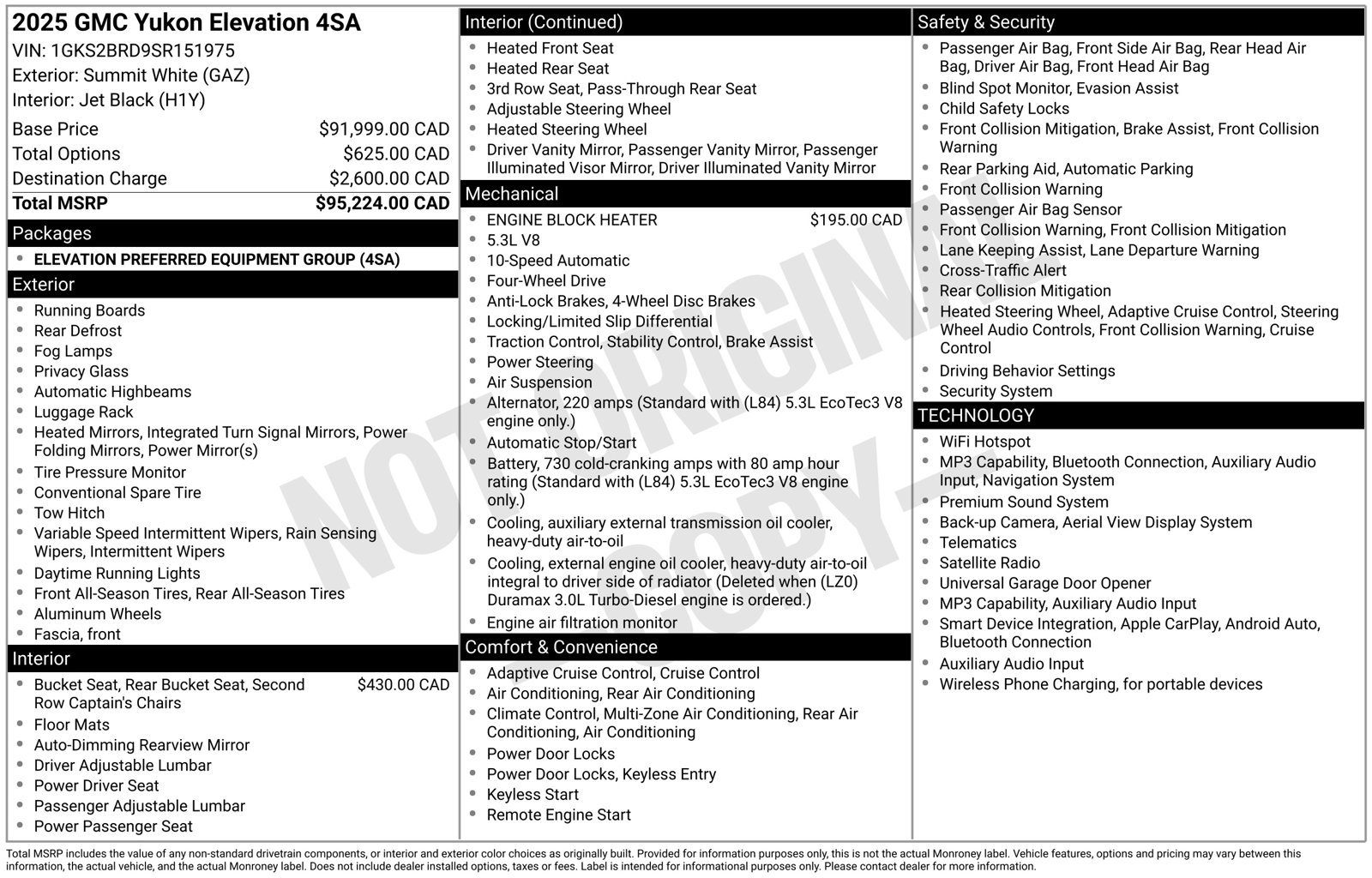 Used 2025 GMC Yukon Elevation AWD/4WD image 3