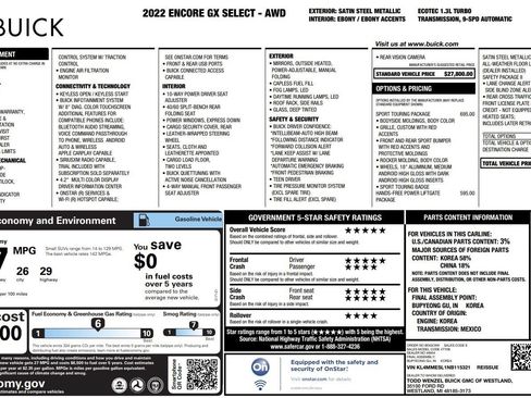 Used 2022 Buick Encore GX Select w/ Sport Touring Package AWD/4WD image 2