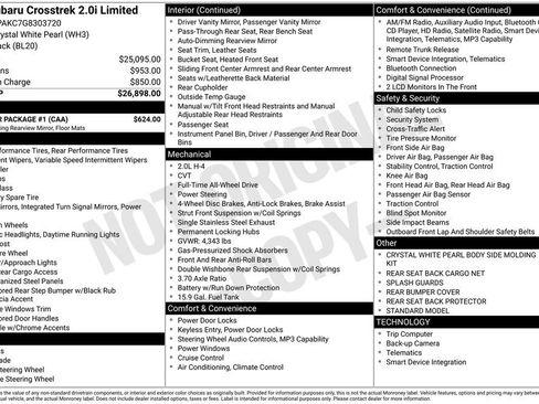 Used 2016 Subaru Crosstrek 2.0i Limited w/ Popular Package #1 image 32