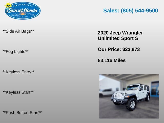 Used 2020 Jeep Wrangler Unlimited Sport S AWD/4WD image 6