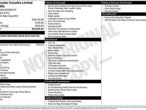 Used 2005 Chrysler Crossfire Limited RWD image 6