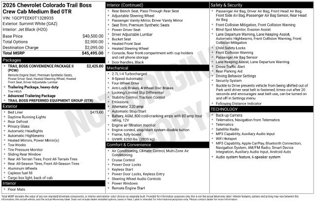 New 2026 Chevrolet Colorado Trail Boss AWD/4WD image 5
