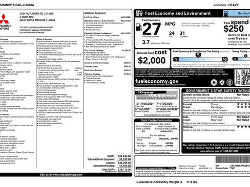 Used 2024 Mitsubishi Outlander SEL Black Edition FWD image 4