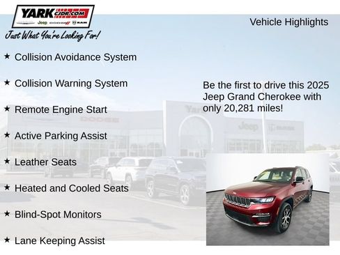 Certified 2025 Jeep Grand Cherokee Limited w/ Luxury Tech Group II AWD/4WD image 13