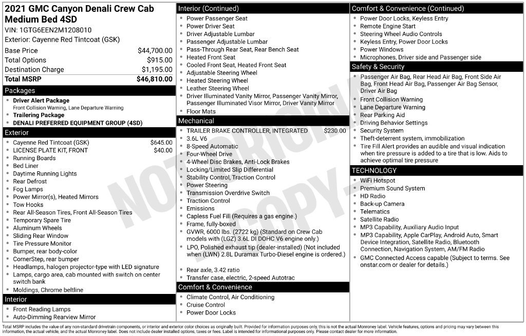 Used 2021 GMC Canyon Denali AWD/4WD image 11
