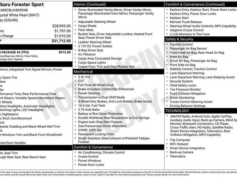 Used 2020 Subaru Forester Sport w/ Popular Package #2 image 39