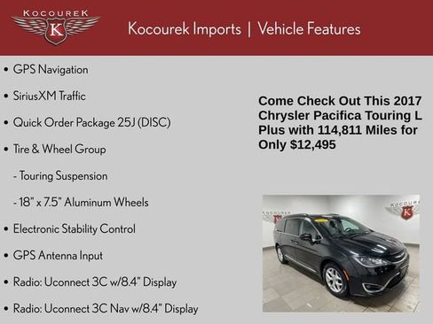 Used 2017 Chrysler Pacifica Touring-L Plus w/ Uconnect Theatre Group FWD image 4