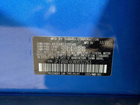 Certified 2022 Subaru WRX Premium AWD/4WD image 29