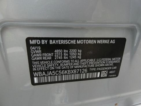 Used 2019 BMW 530i w/ Convenience Package image 47