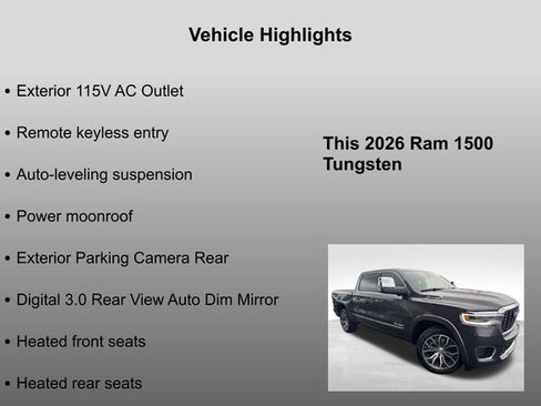 New 2026 RAM 1500 Tungsten w/ Towing Technology Group AWD/4WD image 37