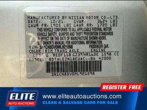 Used 2021 Nissan Versa S FWD image 17