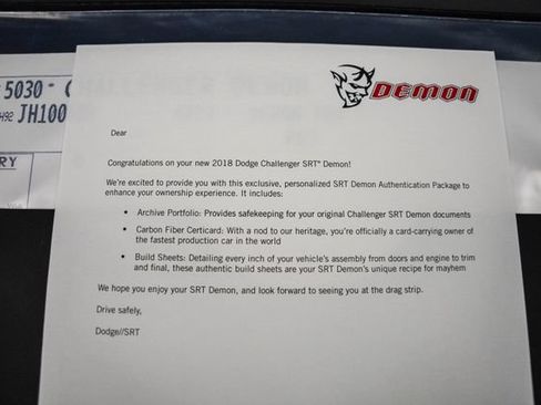 Used 2018 Dodge Challenger SRT Demon RWD image 57