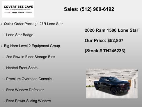 New 2026 RAM 1500 Lone Star AWD/4WD image 7