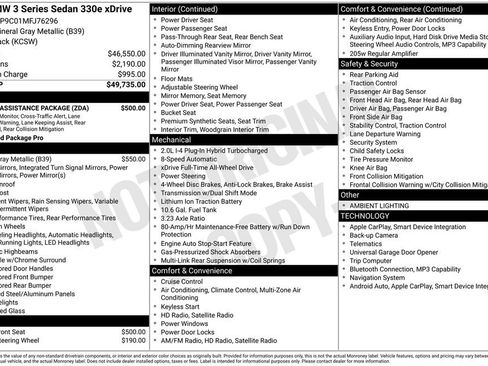 Used 2021 BMW 330e xDrive w/ Driving Assistance Package image 30