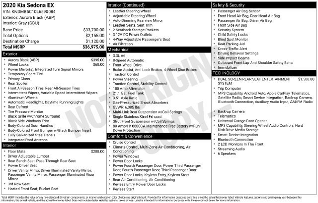 Used 2020 Kia Sedona EX FWD image 32