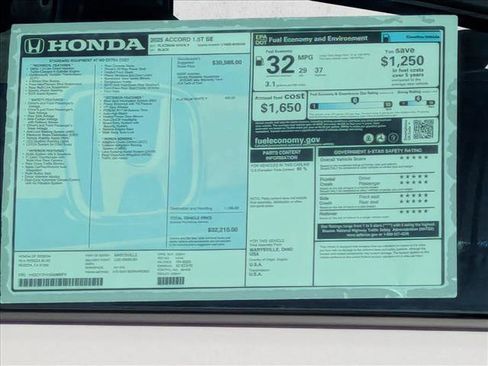 New 2025 Honda Accord SE image 17