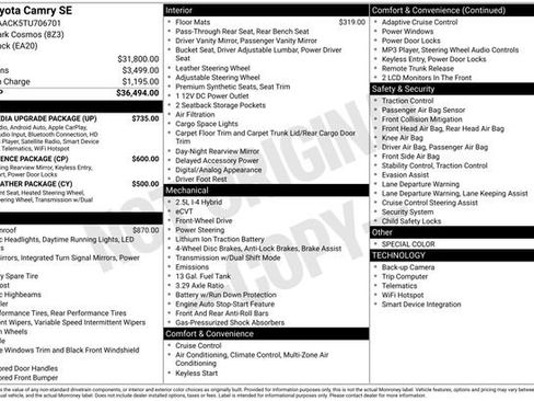 Used 2026 Toyota Camry SE w/ Multimedia Upgrade Package FWD image 12