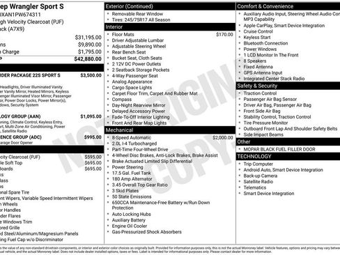 Certified 2023 Jeep Wrangler Sport AWD/4WD image 10