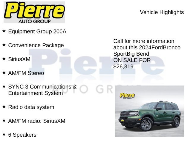 Used 2024 Ford Bronco Sport Big Bend w/ Convenience Package AWD/4WD image 7