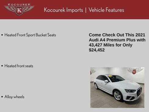 Used 2021 Audi A4 2.0T Premium Plus w/ Premium Plus Package AWD/4WD image 5