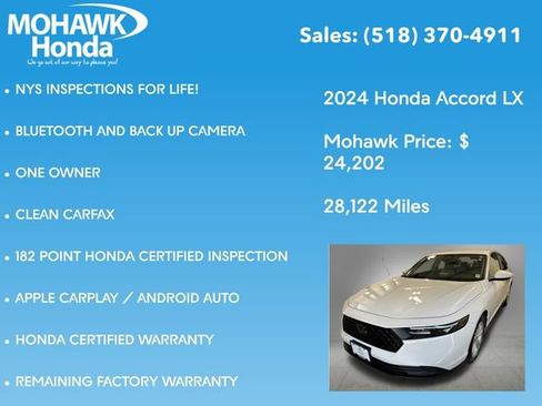 Certified 2024 Honda Accord LX image 8