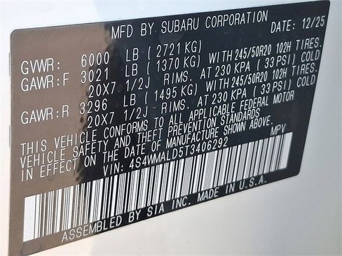 New 2026 Subaru Ascent Bronze Edition image 10