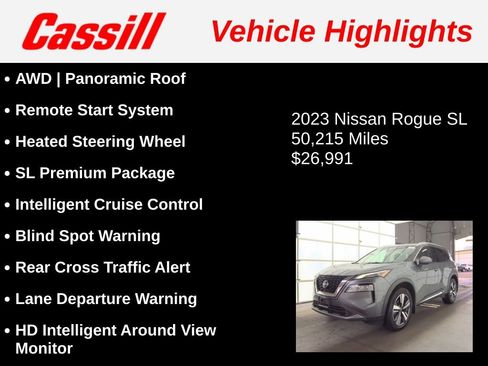 Used 2023 Nissan Rogue SL w/ SL Premium Package image 3