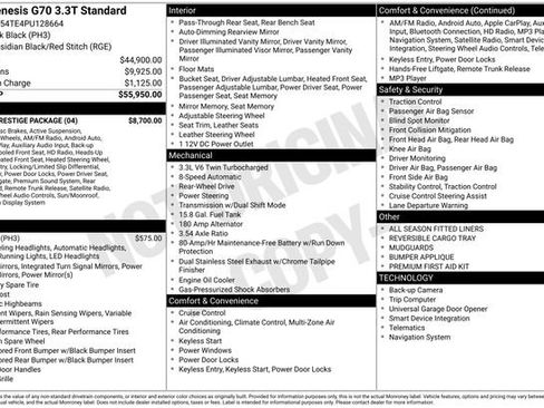 Used 2023 Genesis G70 3.3T w/ Sport Prestige Package image 45