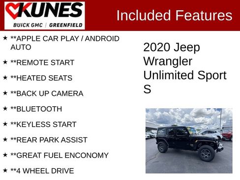 Used 2020 Jeep Wrangler Unlimited Sport S AWD/4WD image 2