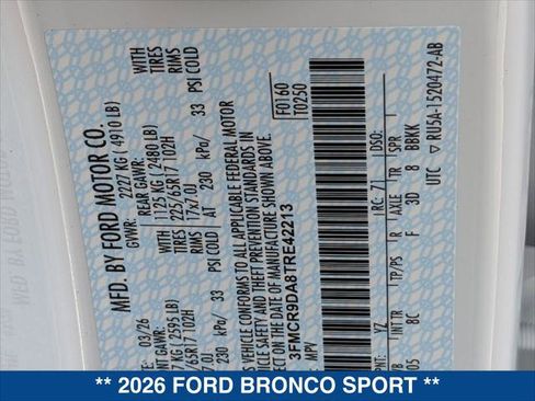 New 2026 Ford Bronco Sport Badlands AWD/4WD image 22