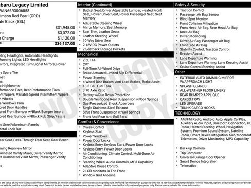 Used 2024 Subaru Legacy Limited image 7