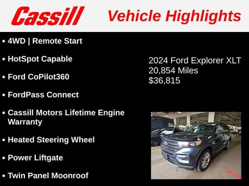Used 2024 Ford Explorer XLT w/ Equipment Group 202A AWD/4WD image 3