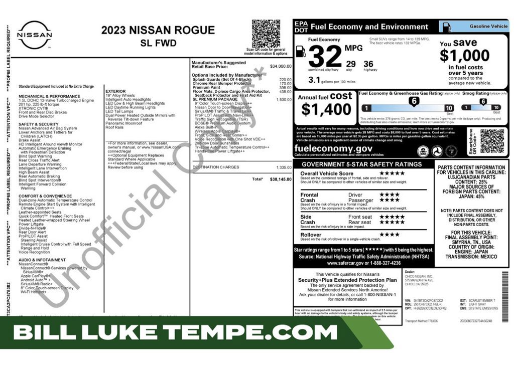 Used 2023 Nissan Rogue SL w/ SL Premium Package FWD image 1