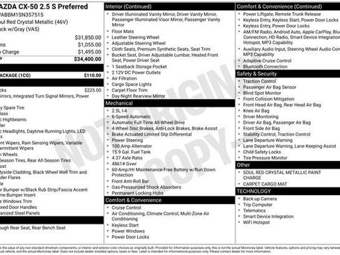 Used 2025 MAZDA CX-50 AWD 2.5 S w/ Cargo Package image 10