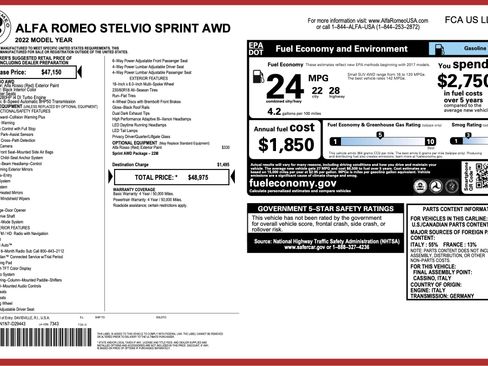 Used 2022 Alfa Romeo Stelvio Sprint image 3