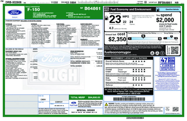 Used 2024 Ford F150 Platinum w/ Equipment Group 702A High AWD/4WD image 5