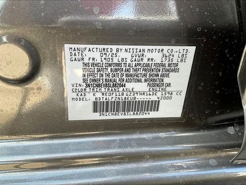 New 2025 Nissan Versa SV w/ Trunk Package image 26